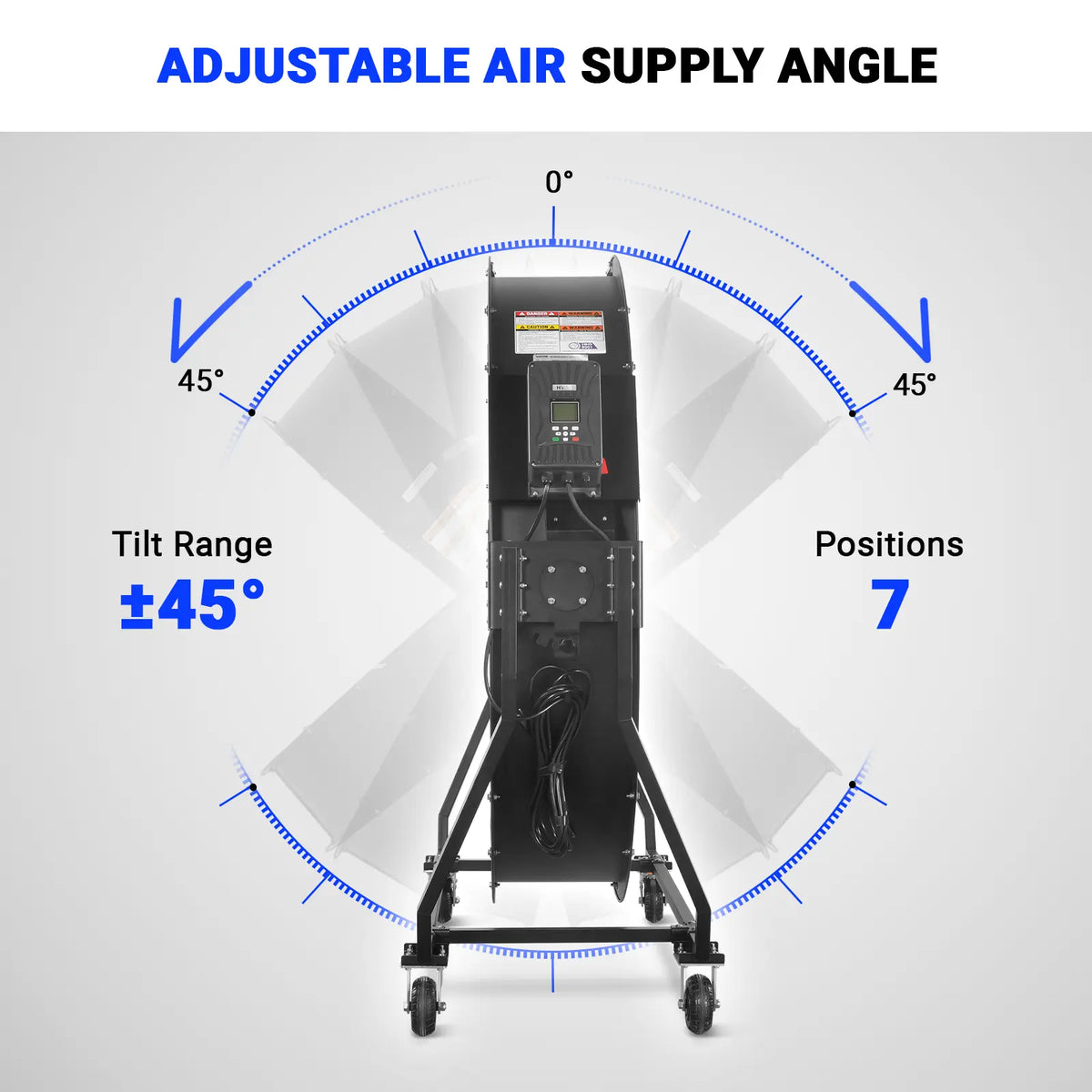 59 in Portable Industrial Fan with Variable High-Efficiency PMSM Motor, Tiltable Mobile High Volume Floor Fan, - view 4