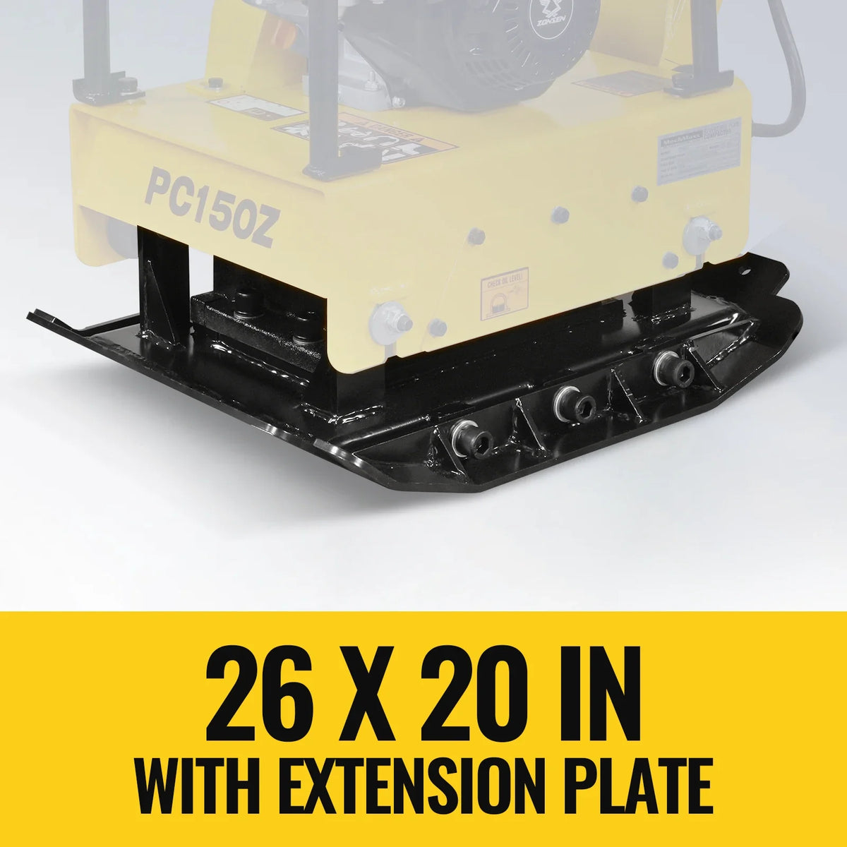 5.8 HP Reversible Plate Compactor with Wheel Kit and Extension Plates, 5625 lb Centrifugal Force, PC150Z - view 4