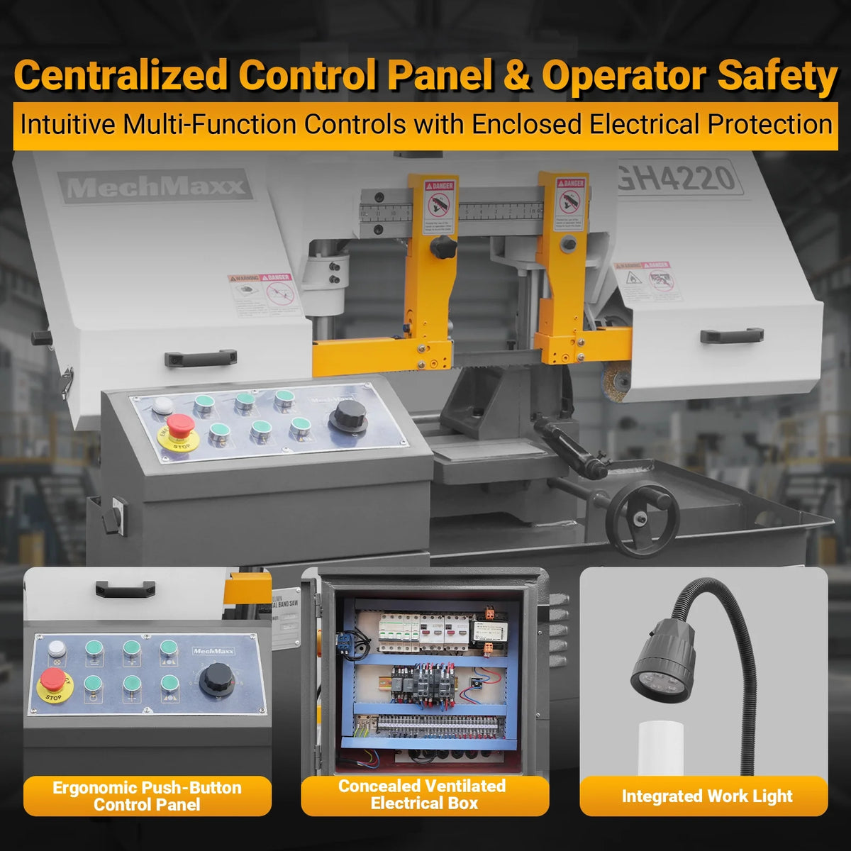 8 in Double Column Horizontal Metal Cutting Band Saw, 7-7/8 x 7-7/8 in Capacity, Hydraulic Feed, Coolant Syste - view 9