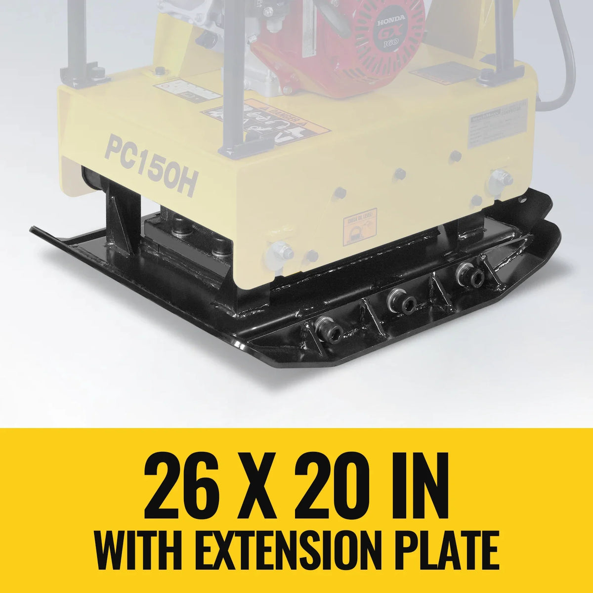 Honda GX160 Reversible Plate Compactor with Wheel Kit and Extension Plates, 5625 lb Centrifugal Force, PC150H - view 5