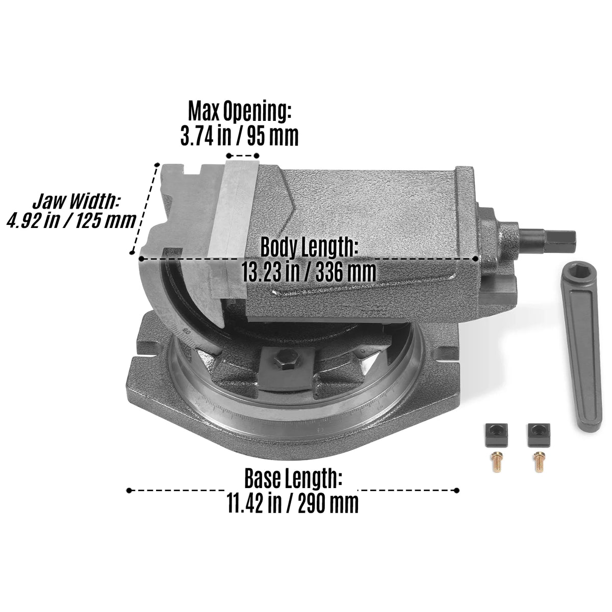 Tilt & Swivel Milling Vise QKH125MM (SKU 500204, 500205) - view 2