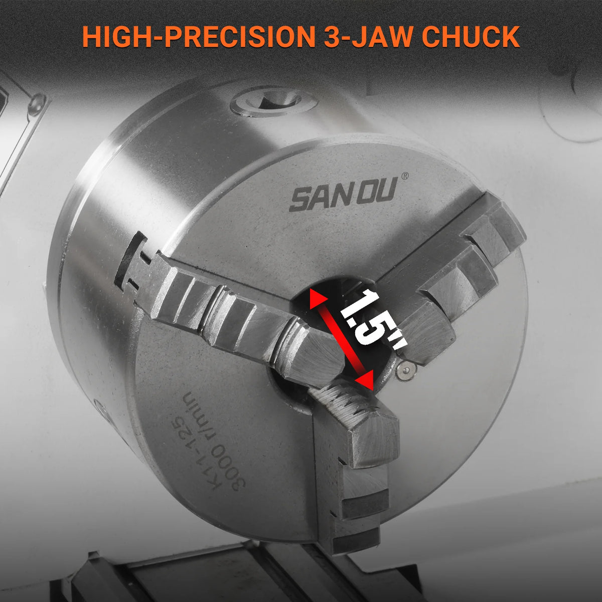 8 x 16 in Mini Metal Lathe, 1.5 in Spindle Bore, 1.5 HP Brushless Motor, 0-2500 RPM Variable Speed, Benchtop - view 3