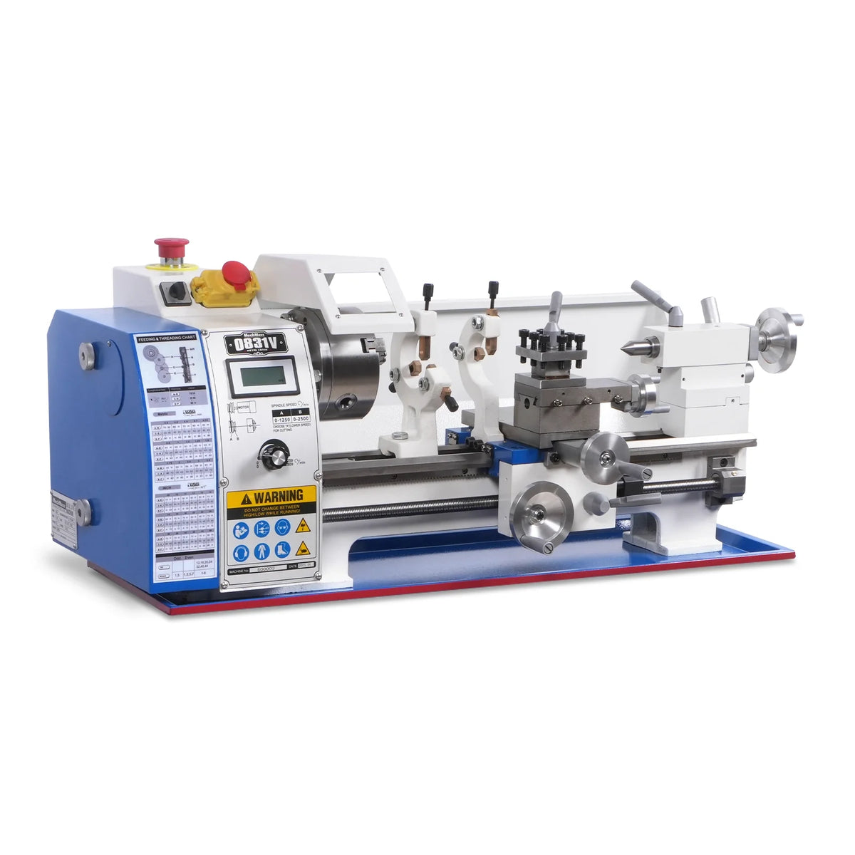 8 x 16 in Mini Metal Lathe, 1.5 in Spindle Bore, 1.5 HP Brushless Motor, 0-2500 RPM Variable Speed, Benchtop - view 15