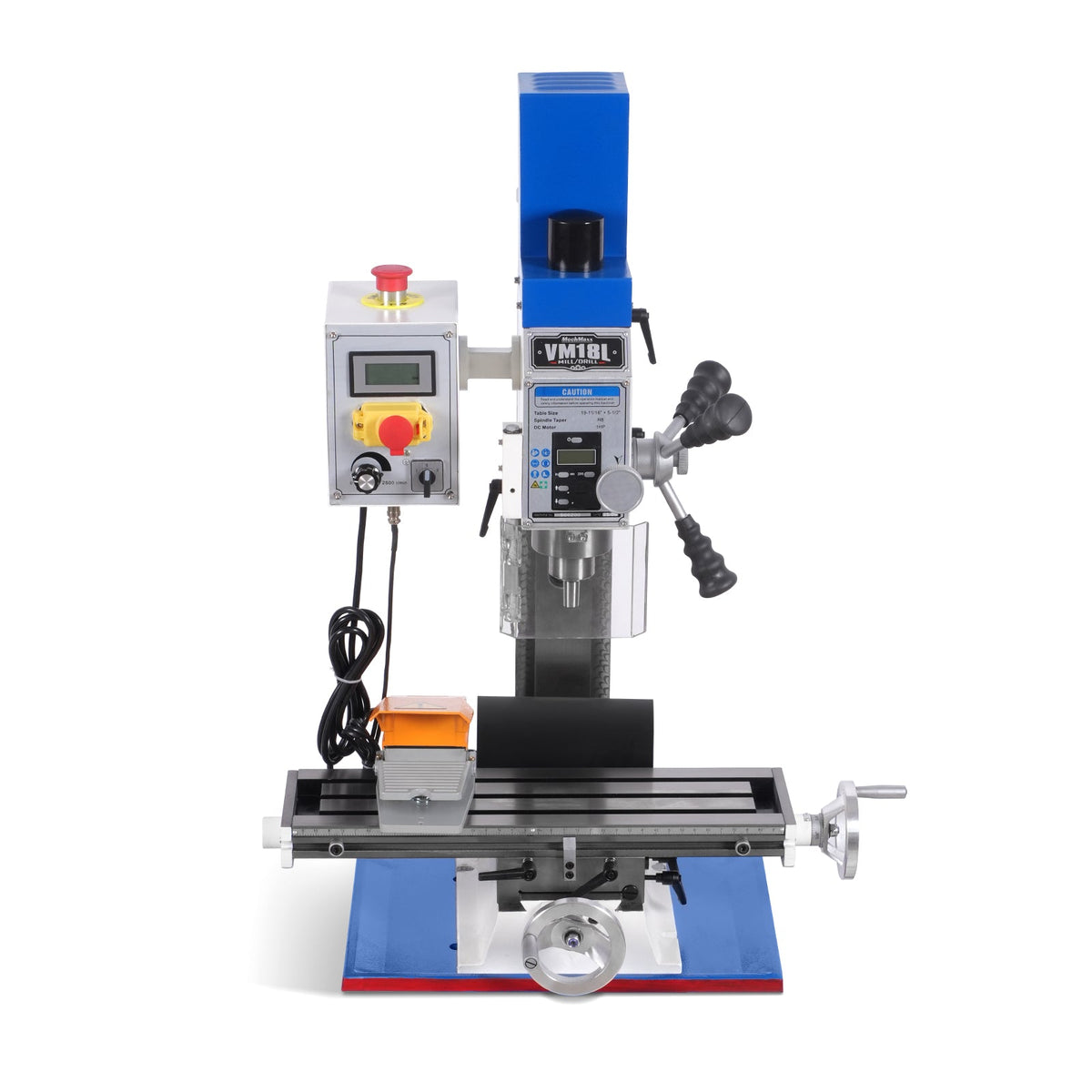 6 x 20 in Benchtop Mill Drill Machine, Variable Speed, R8 Spindle, 1 HP, 110V, Brushless Motor