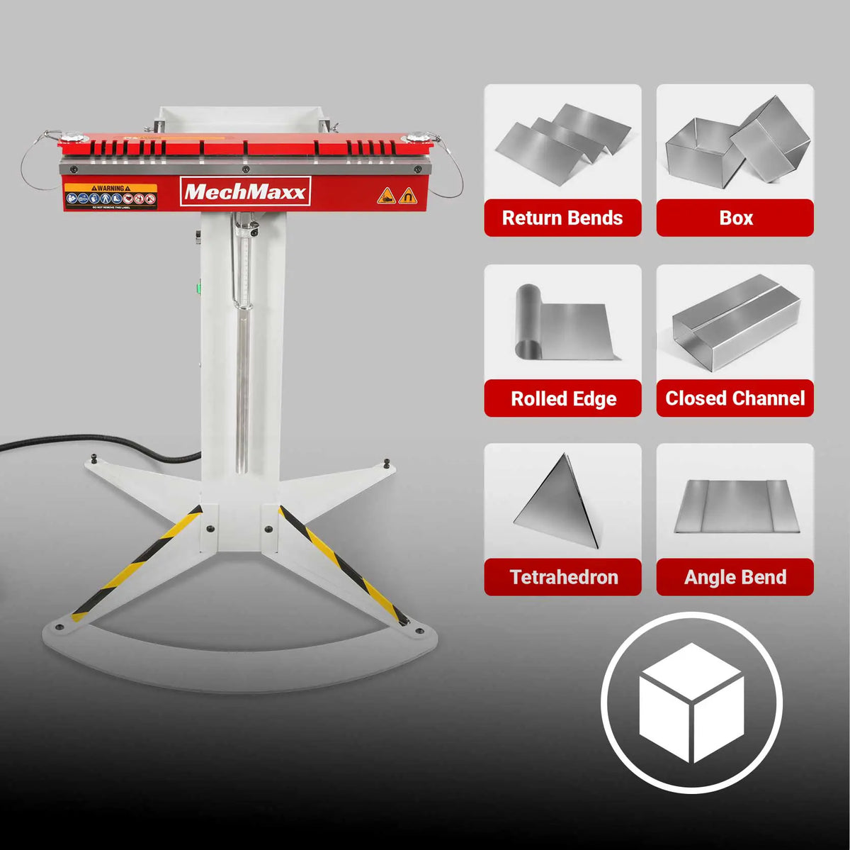 24 in Industrial Magnetic Pan and Box Heavy-Duty Sheet Metal Brake, 20 Gauge Capacity, MSMB650E-R - view 9