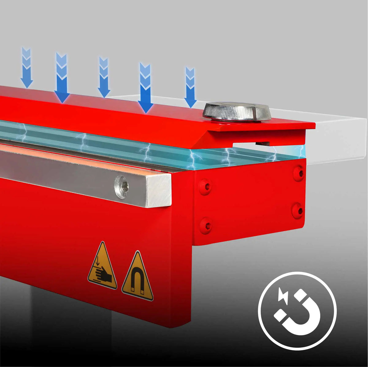 24 in Industrial Magnetic Pan and Box Heavy-Duty Sheet Metal Brake, 20 Gauge Capacity, MSMB650E-R - view 8