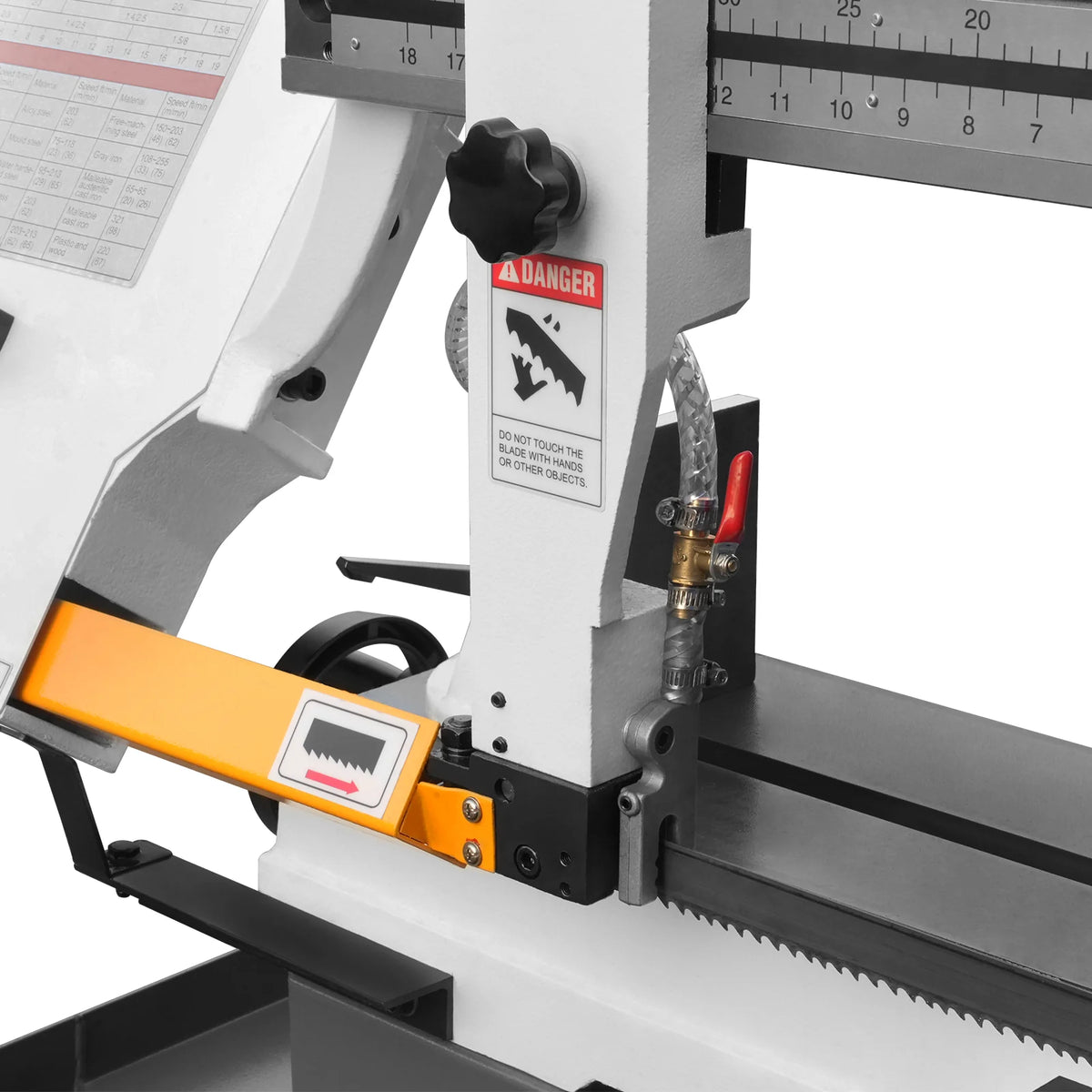10 in Horizontal Metal Cutting Band Saw, 2 HP 1.5 kW, 4-Speed, 0-45 Degree Swivel, Hydraulic Downfeed, 230V, B - view 32