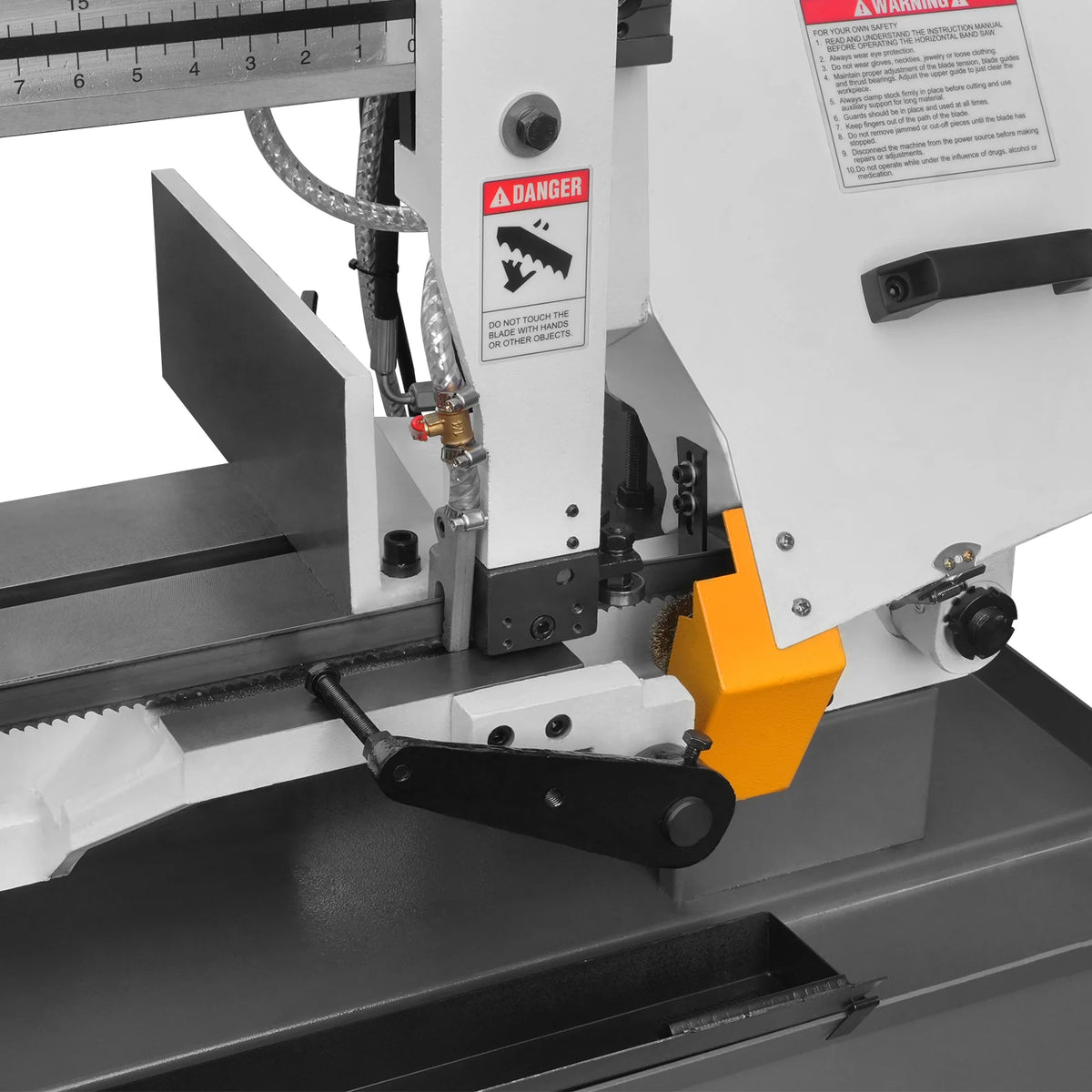 10 in Horizontal Metal Cutting Band Saw, 2 HP 1.5 kW, 4-Speed, 0-45 Degree Swivel, Hydraulic Downfeed, 230V, B - view 24