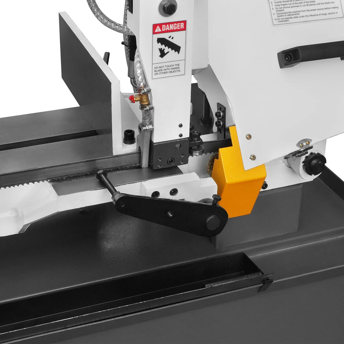 10 in Horizontal Metal Cutting Band Saw, 2 HP 1.5 kW, 4-Speed, 0-45 Degree Swivel, Hydraulic Downfeed, 230V, B - view 23