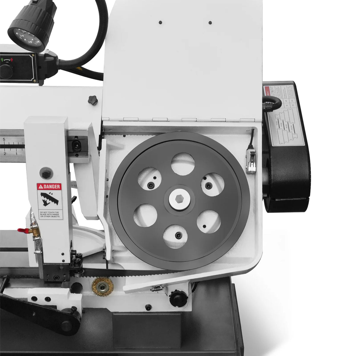 10 in Horizontal Metal Cutting Band Saw, 2 HP 1.5 kW, 4-Speed, 0-45 Degree Swivel, Hydraulic Downfeed, 230V, B - view 37