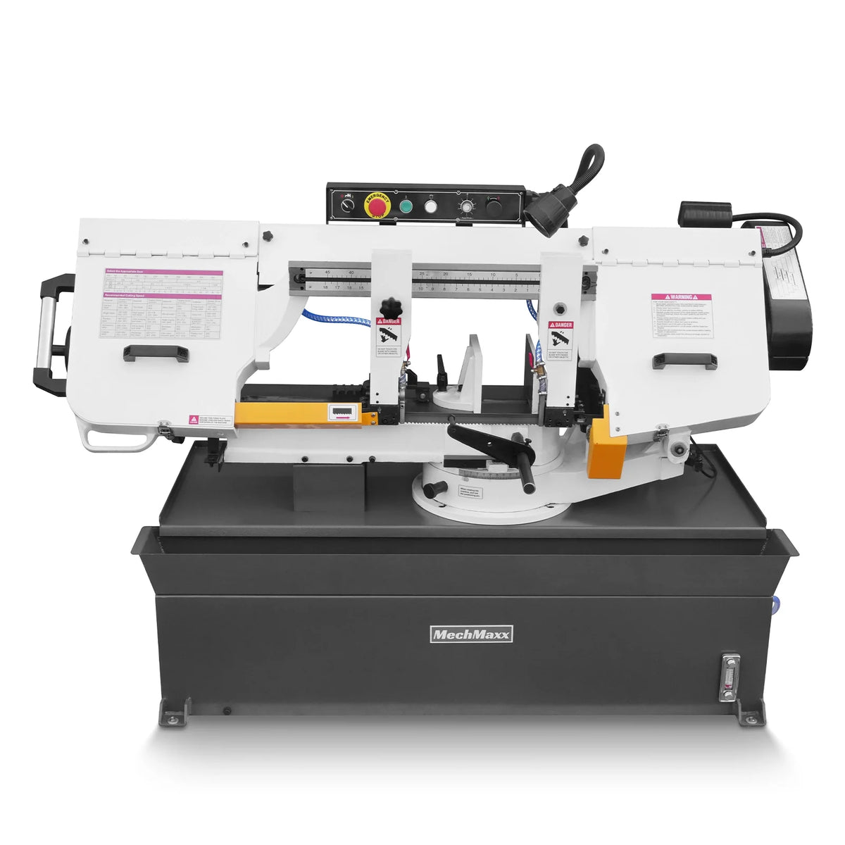 MechMaxx Metal Cutting Band Saw, 10 in Horizontal, 2 HP 220V, 0-45 Degree Mitering, Hydraulic Down Feed, Coola - view 58