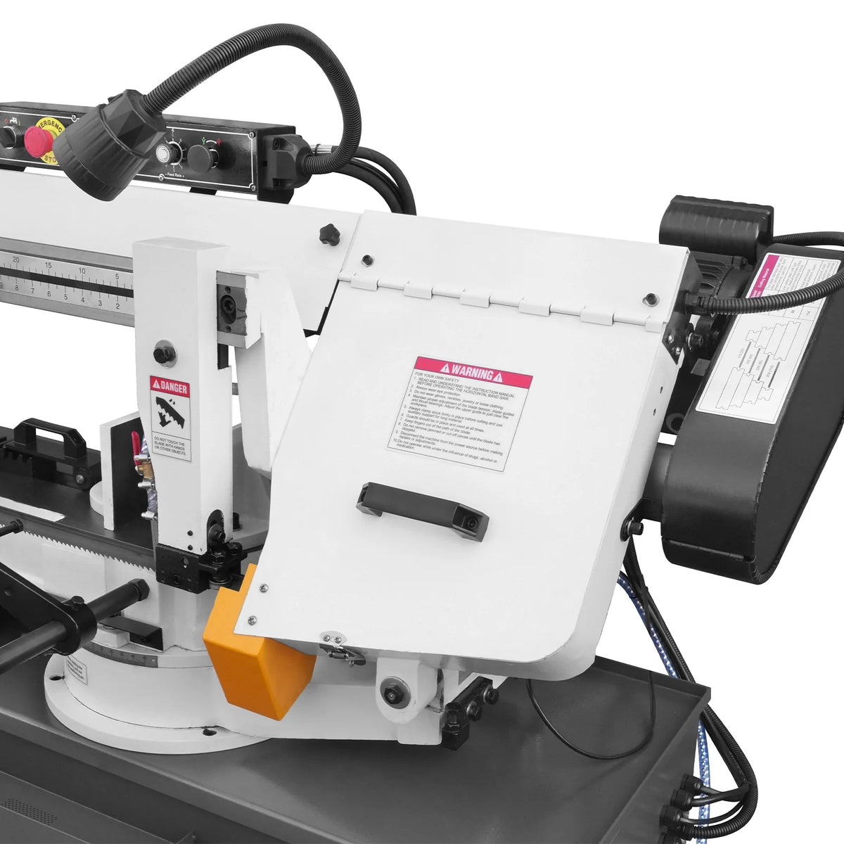 MechMaxx Metal Cutting Band Saw, 10 in Horizontal, 2 HP 220V, 0-45 Degree Mitering, Hydraulic Down Feed, Coola - view 50