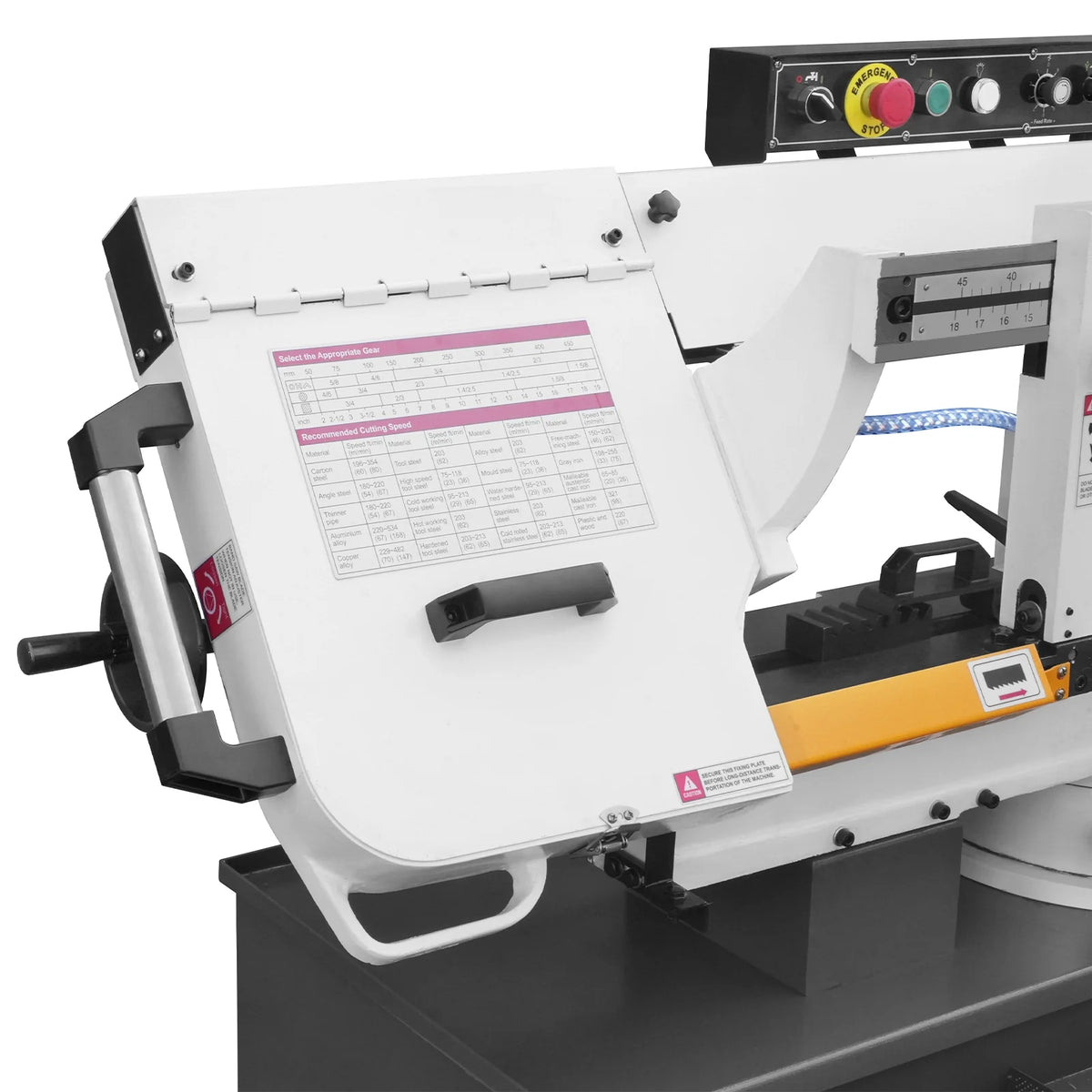 MechMaxx Metal Cutting Band Saw, 10 in Horizontal, 2 HP 220V, 0-45 Degree Mitering, Hydraulic Down Feed, Coola - view 52