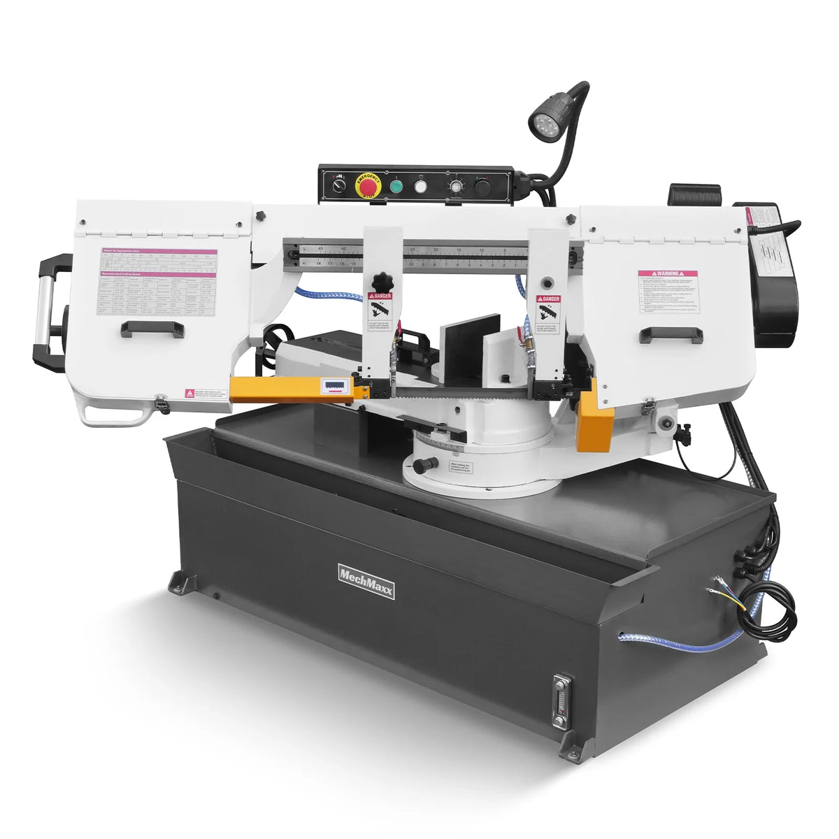 MechMaxx Metal Cutting Band Saw, 10 in Horizontal, 2 HP 220V, 0-45 Degree Mitering, Hydraulic Down Feed, Coola - view 19