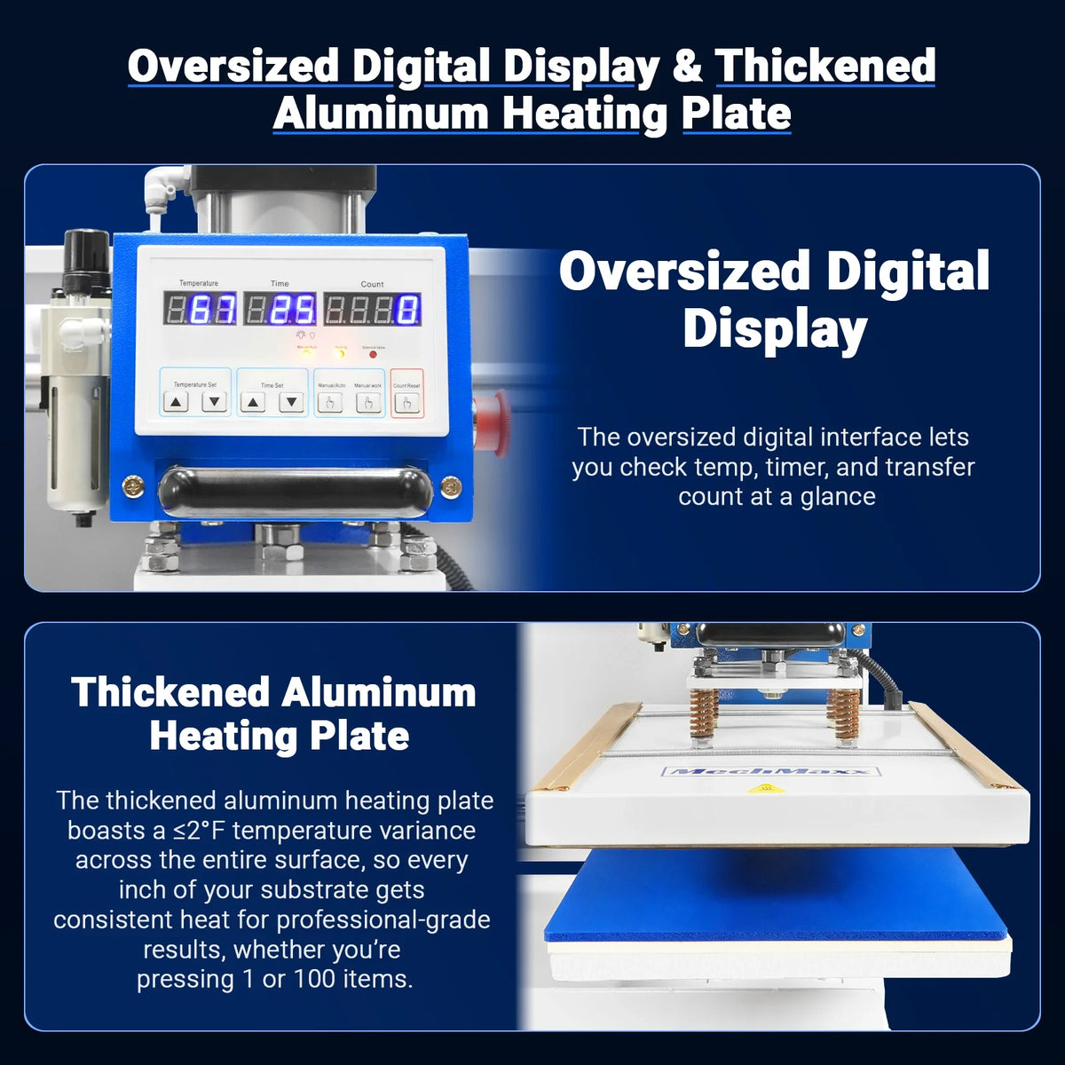 16x24 Inch Commercial Pneumatic Dual Platen Heat Press - Auto Lift Sublimation Transfer Machine with Storage B - view 6