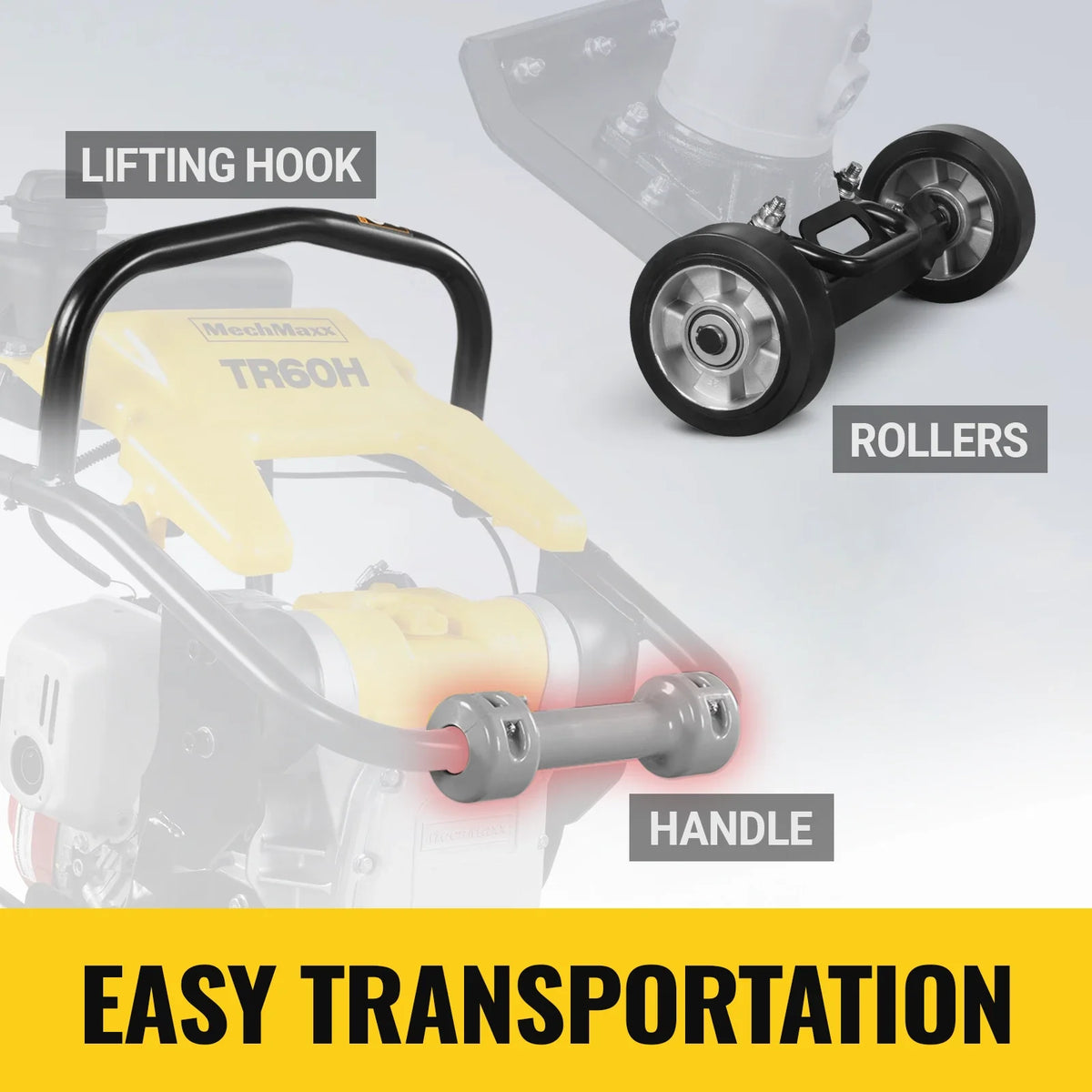 Honda GX100 Tamping Rammer with Wheel Kit, 2250 lb Impact Force Jumping Jack Tamper Compactor for Soil, Gravel - view 9