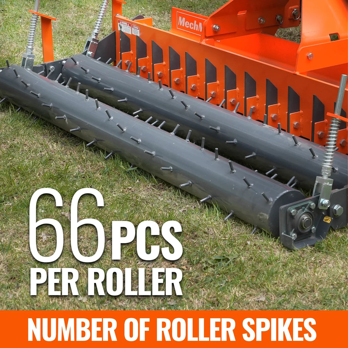84" Heavy Duty Soil Pulverizer, Double Spiked Roller, 29 Shanks, Category 1 and 2, 3 Point Hitch Tractor Attac - view 5