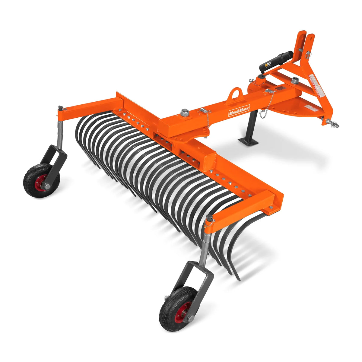 60" Offset Landscape Rake with Bolt-on Wheels & 30 Tines 3 Point Hitch Tractor Attachment, LRA60W - view 6