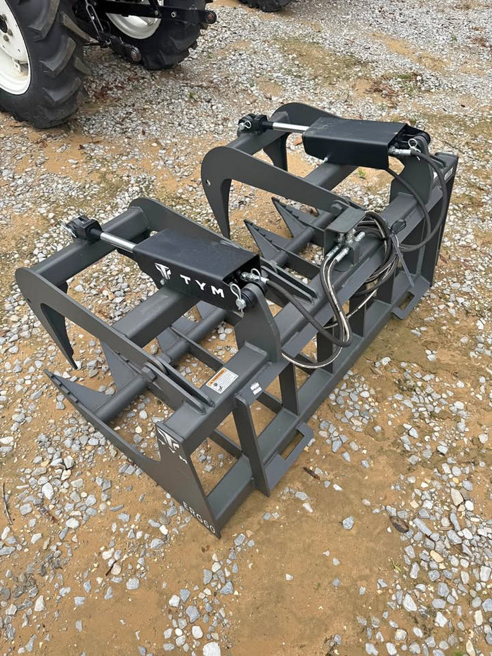 Grappin à racines 60" à deux vérins, attache rapide de type chargeuse compacte