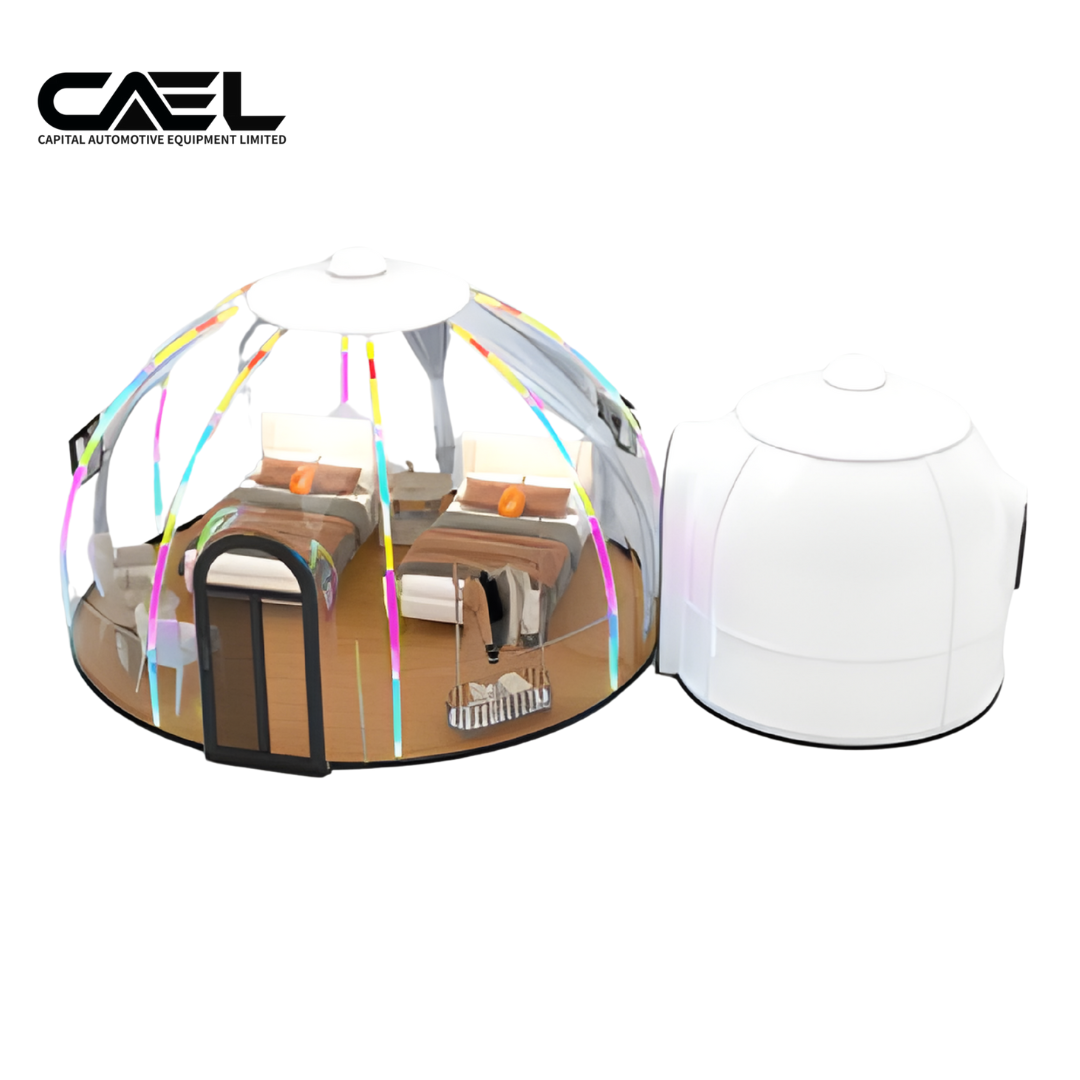 CAEL DDH-LX Double Dome House – Transparent Glamping Cabin, 16–24 m²