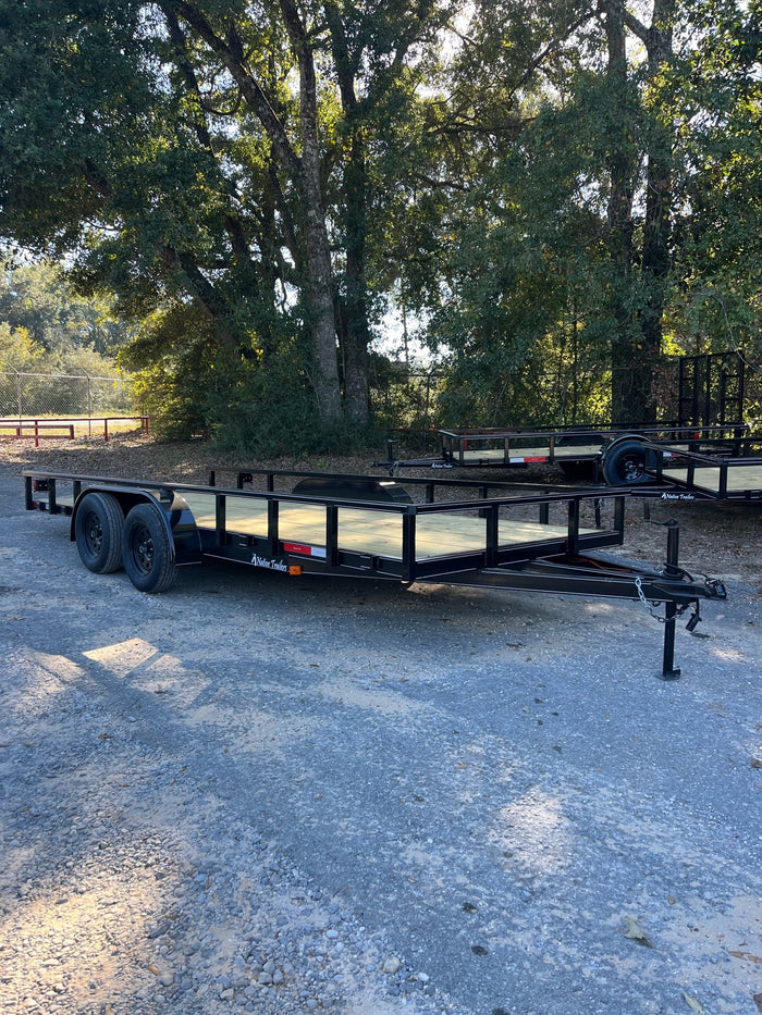 83 x 18 Tube Top Tandem Utility Trailer with 5 FT Slide-In Ramps