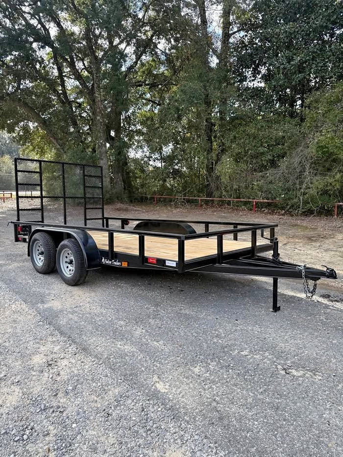 Remorque utilitaire tandem 83 x 14 à rail supérieur tubulaire avec ridelle renforcée de 5 FT