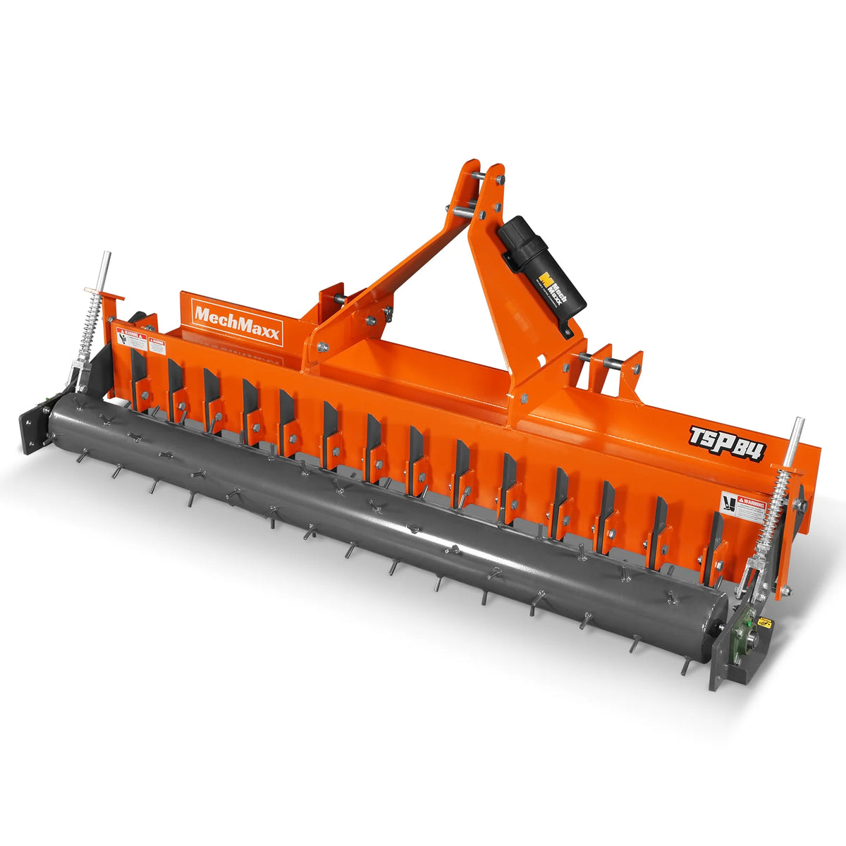 84" Heavy Duty Soil Pulverizer, Single Spiked Roller, 29 Shanks, Category 1 and 2, 3 Point Hitch Tractor Attac