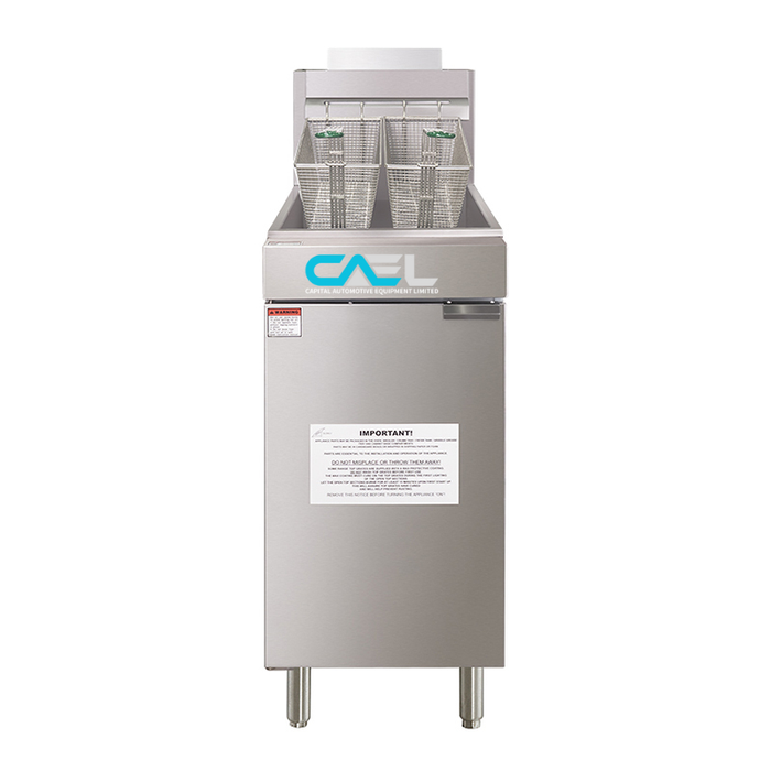 CAEL GF90 Commercial Gas Deep Fryer – 40 Lb, 90,000 BTU/hr
