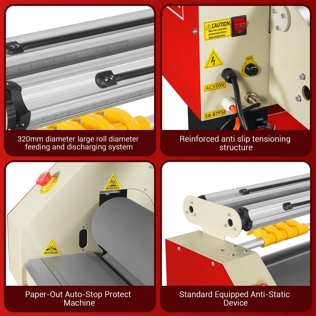 65 in Wide Format Pneumatic Laminator, 4 Trimmers, 40 ft/min, Infrared Heating, 1700-B2RED (Air Compressor Not - view 9