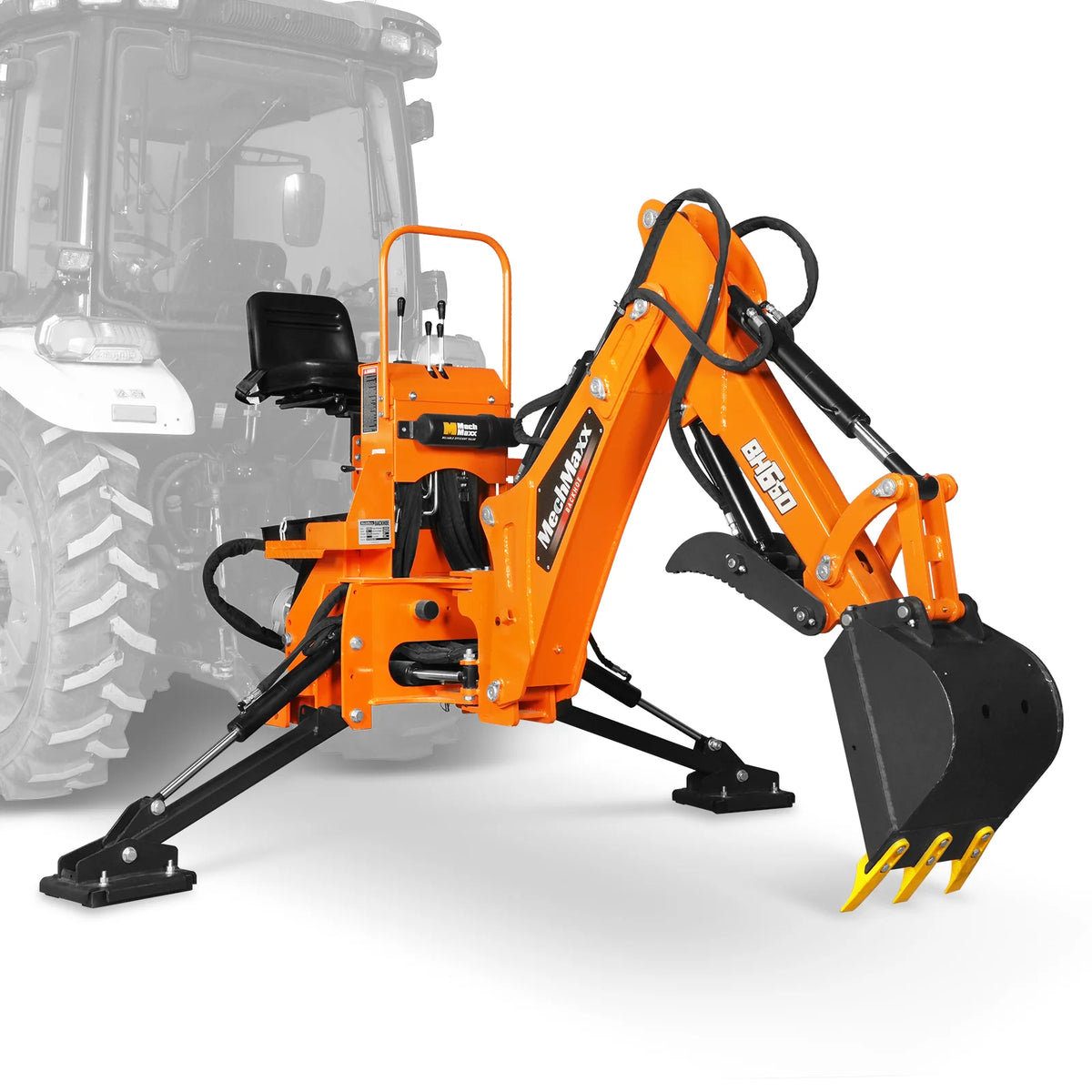 7' Tractor Backhoe Attachment, Hydraulic Thumb, 12" Bucket, ISO/SAE Controls, Cat. 1, 15-50 HP, BH660H - view 23