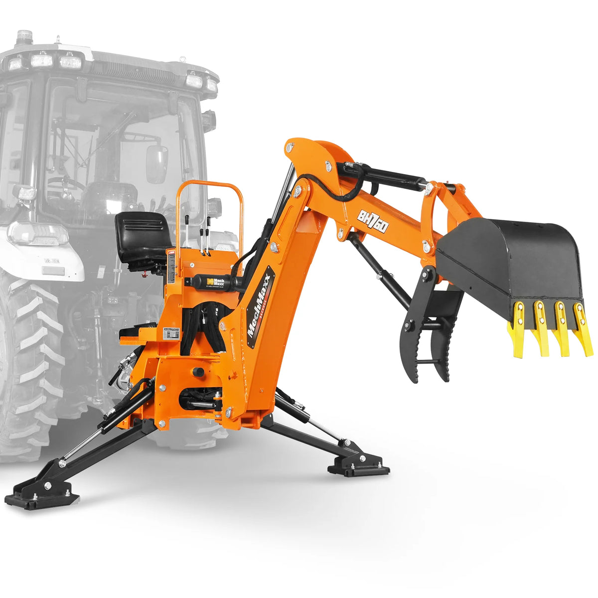 8' Tractor Backhoe Attachment, Mechanical Thumb, 15" Bucket, ISO/SAE Controls, Cat. 1 & 2, 20-100 HP, BH760M - view 21