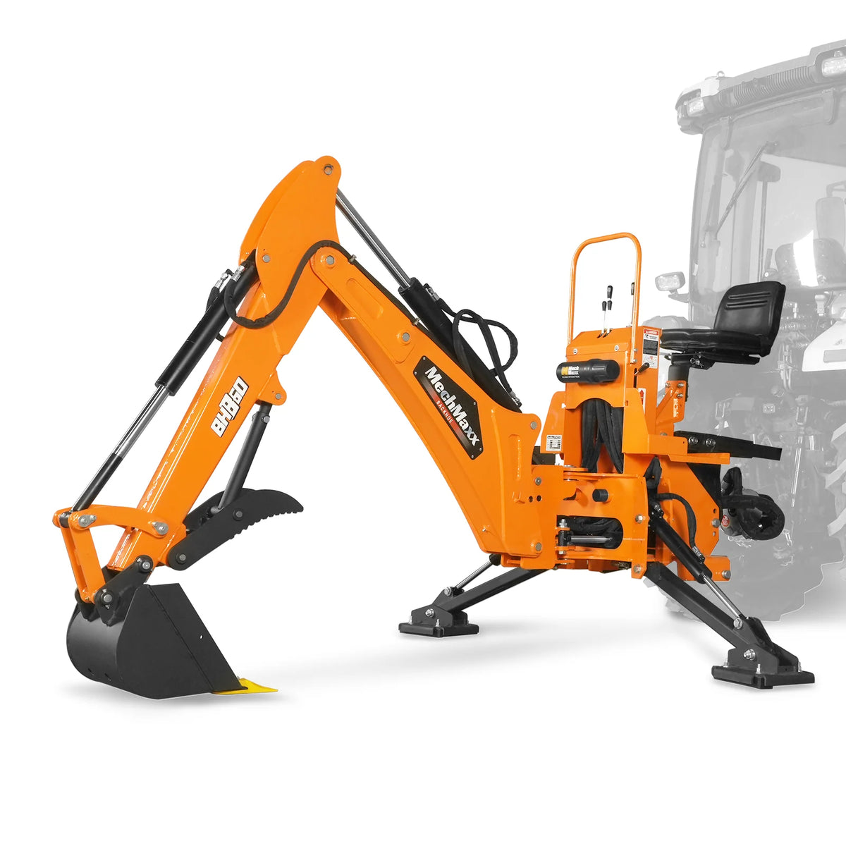 9' Tractor Backhoe Attachment, Mechanical Thumb, 15" Bucket, ISO/SAE Controls, Cat. 1 & 2, 25-100 HP, BH860M