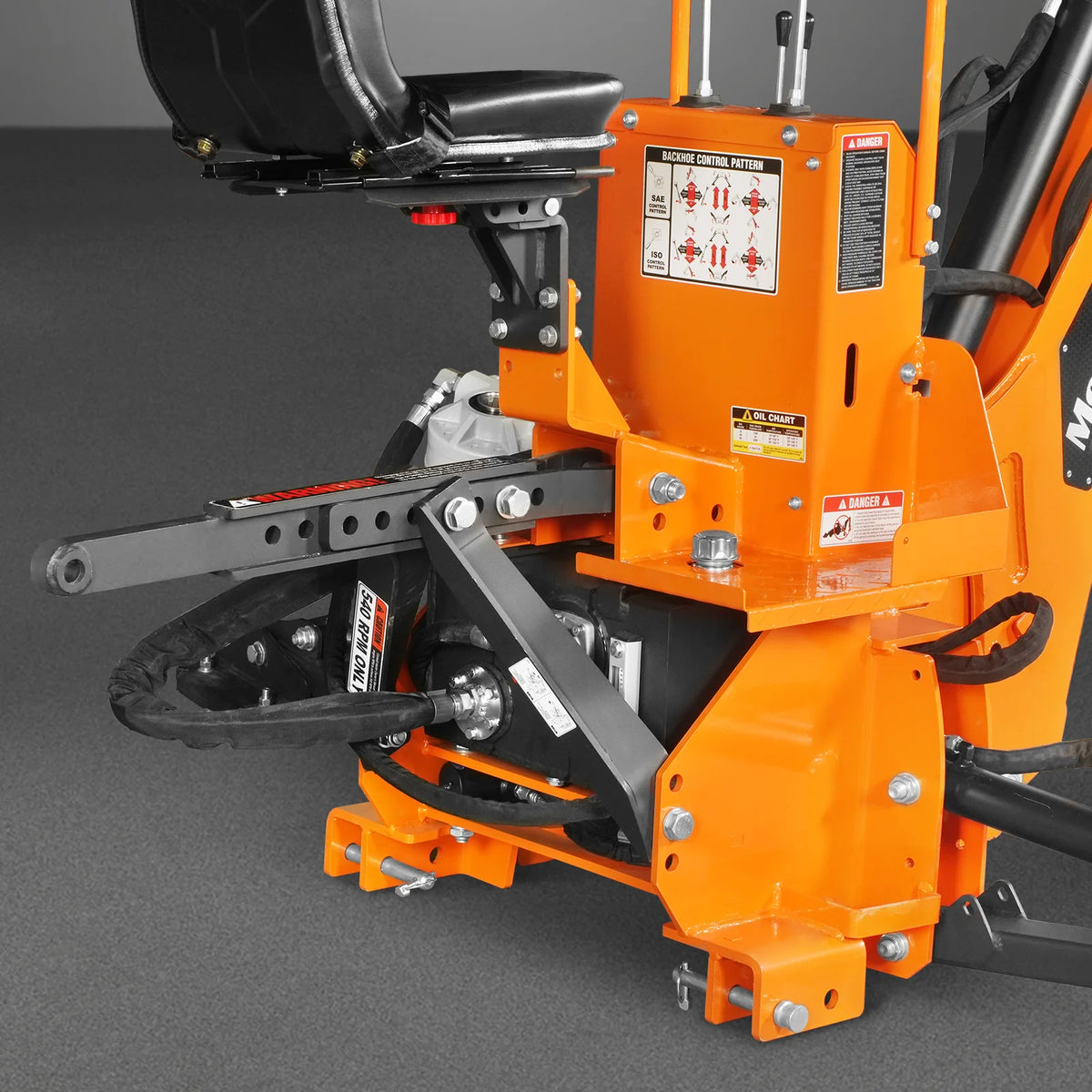 8' Tractor Backhoe Attachment, Mechanical Thumb, 15" Bucket, ISO/SAE Controls, Cat. 1 & 2, 20-100 HP, BH760M - view 12