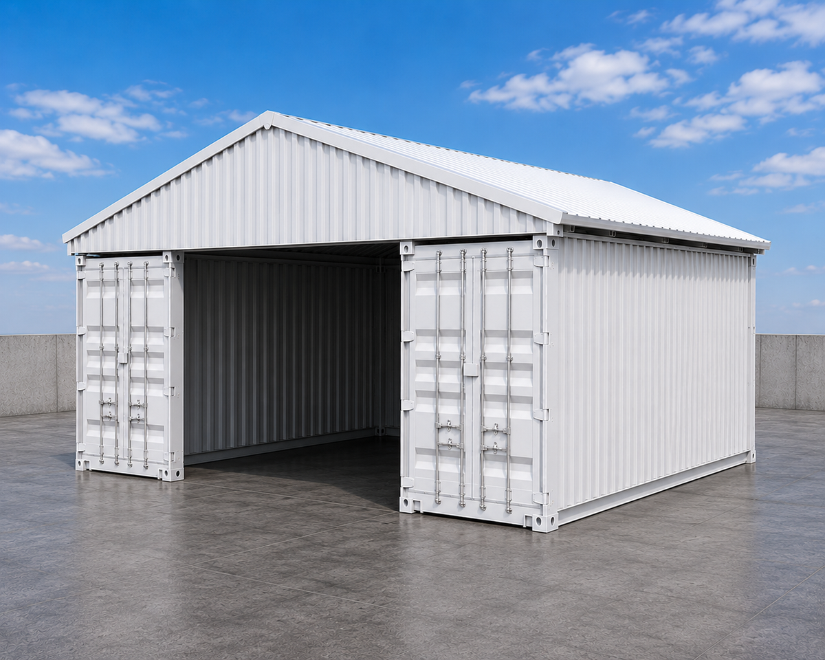 CAEL MC364004P Containerdach-Set – 36 ft Spannweite für zwei 40-ft-Container