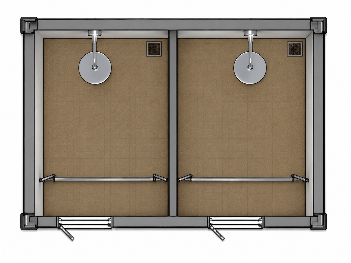 CAEL Portable Double Shower Unit – Dual Shower Layout