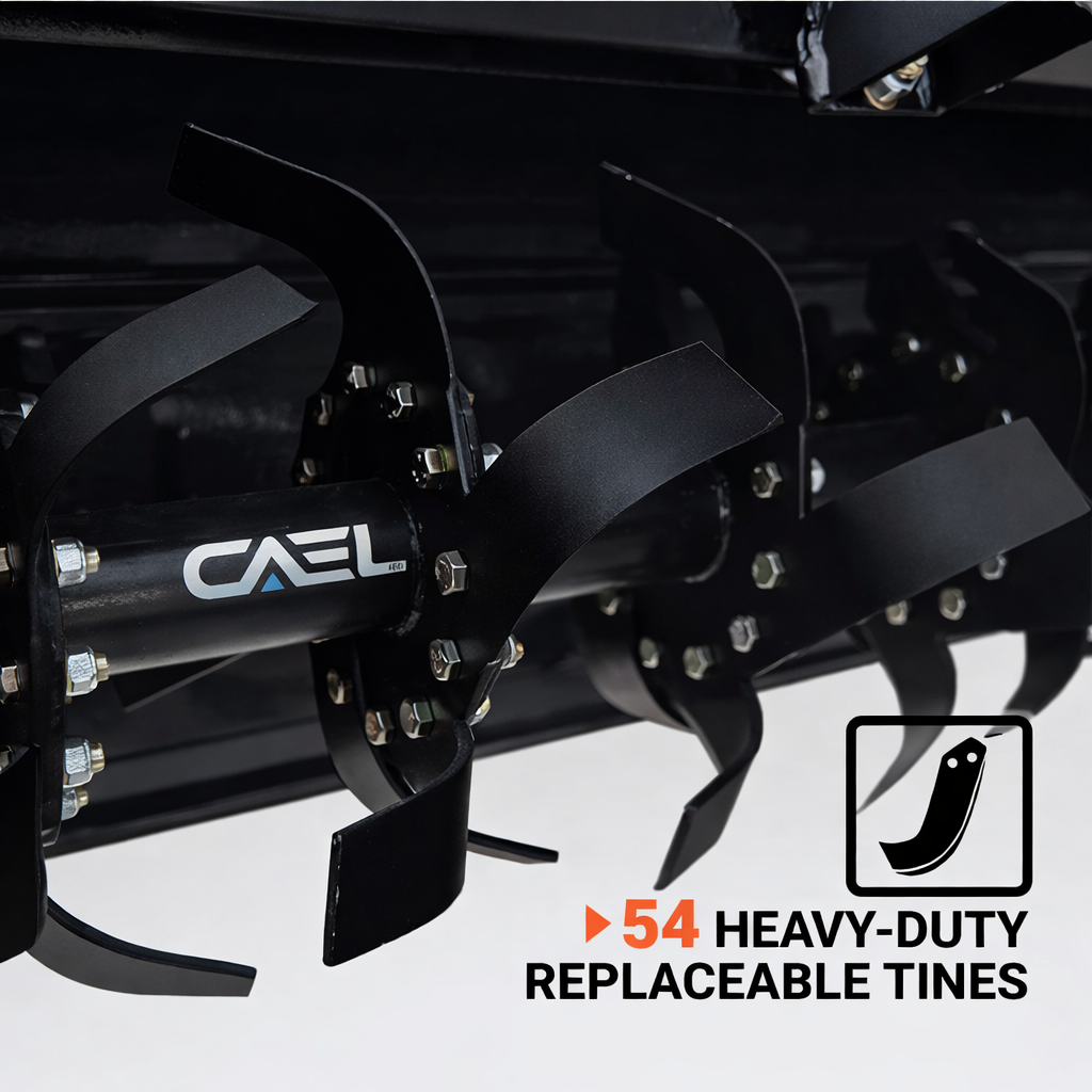 CAEL IGN180 Rotavator robuste à prise de force – 69″ pour tracteurs 40-50 ch