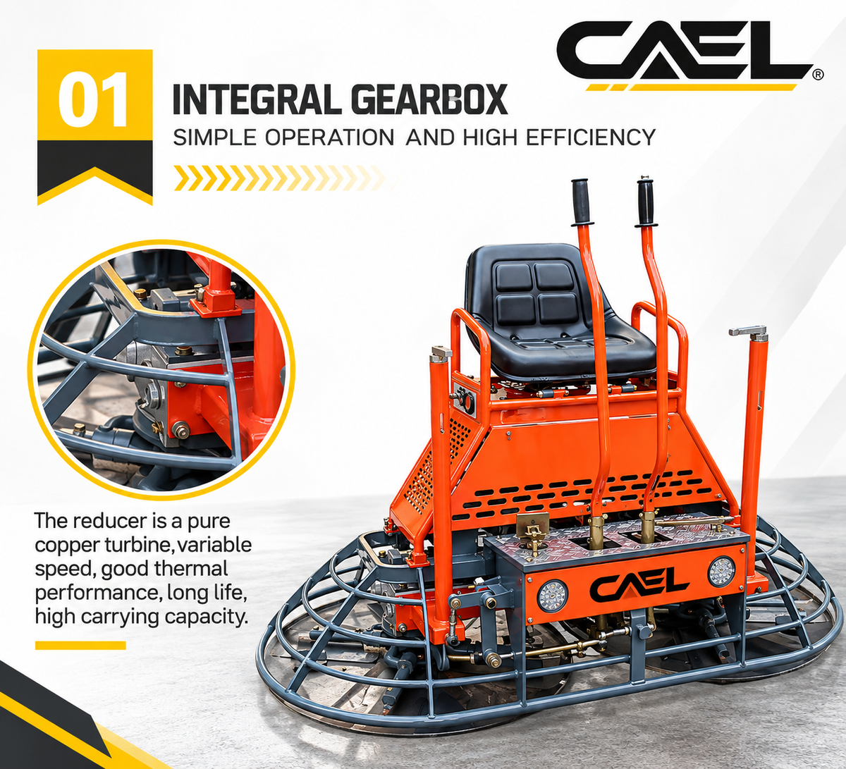 CAEL GPT-M830 Ride-On Power Trowel – 1580 mm, Briggs & Stratton 13–15 HP