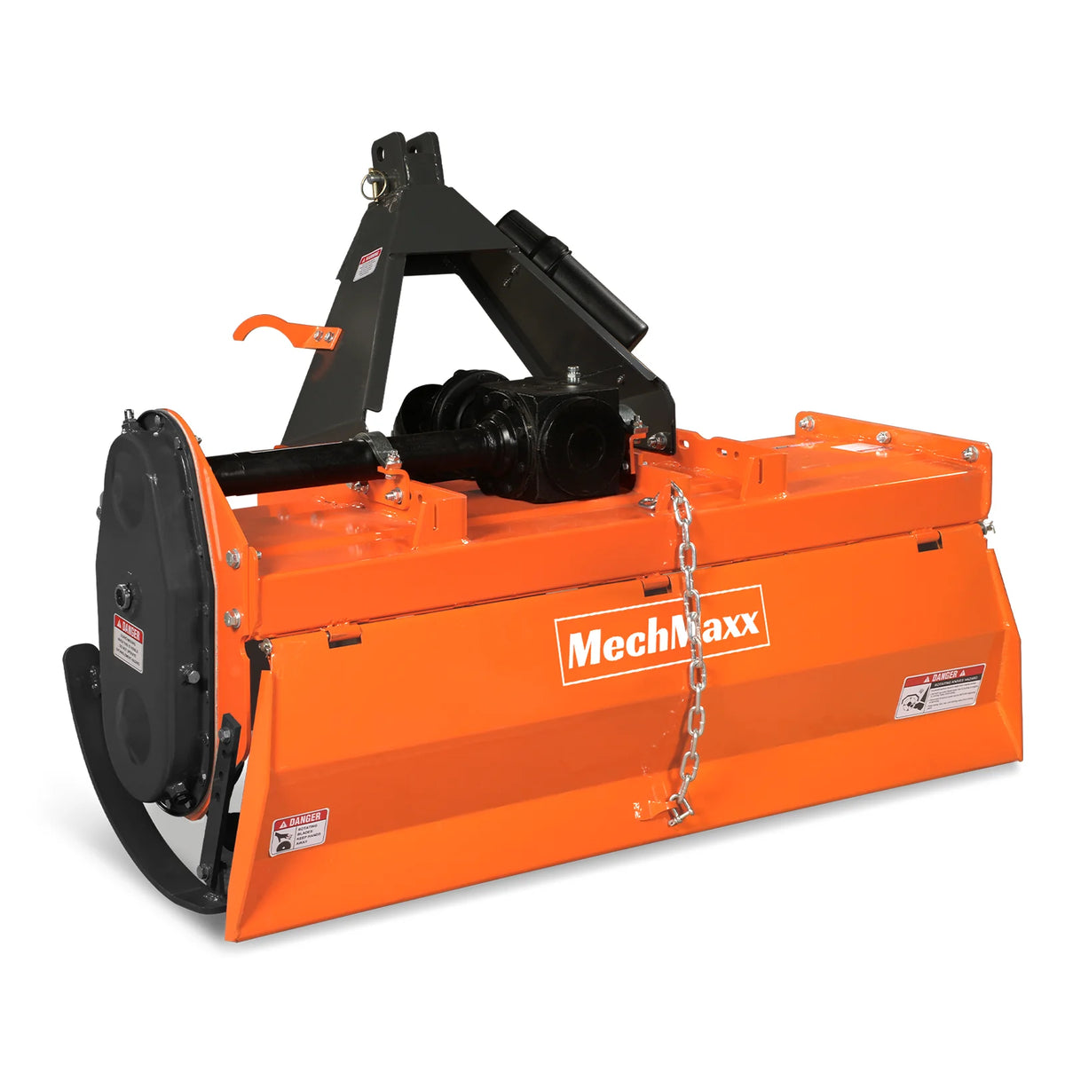 4.5FT 3-Point Gear Drive Rotary Tiller, 25-45HP Tractor, PTO Shaft Included (With Slip Clutch), Cat. 1 Hookup,
