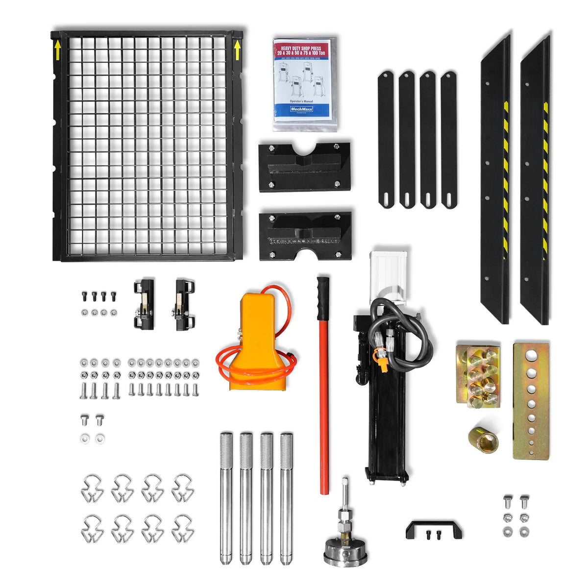 30 Ton H-Frame Air/Hydraulic Shop Press with Hand Winch & Press Pin Kit, Fully Welded Steel Frame, Safety Guar - view 23