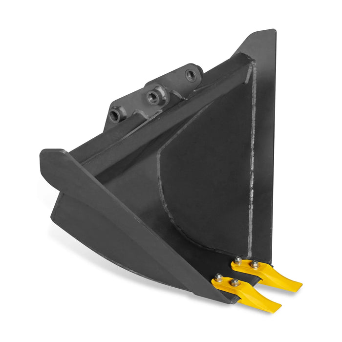 Trapezoidal V-Ditching Bucket without Pins, 2-Carbon Steel Teeth