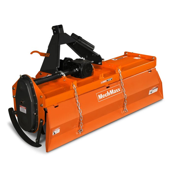 6FT 3-Point Gear Drive Rotary Tiller, 30-60HP Tractor, PTO Shaft Included