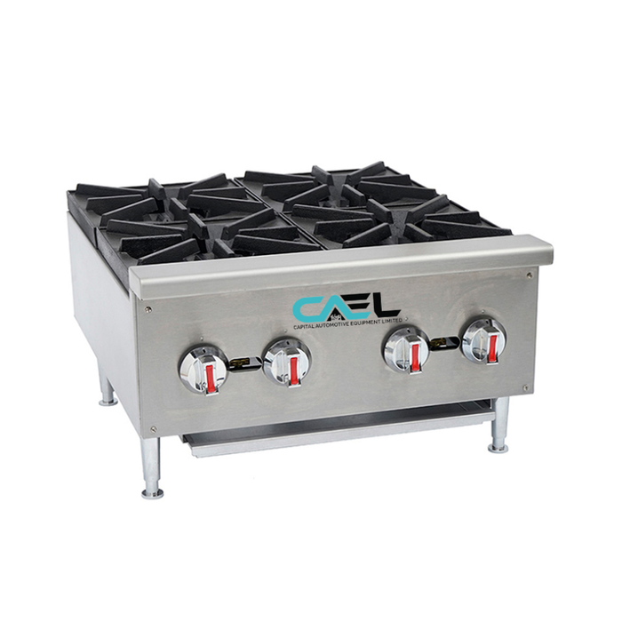 CAEL EHP-4S 4-Burner Gas Countertop Range – 25,000 BTU/hr per Burner