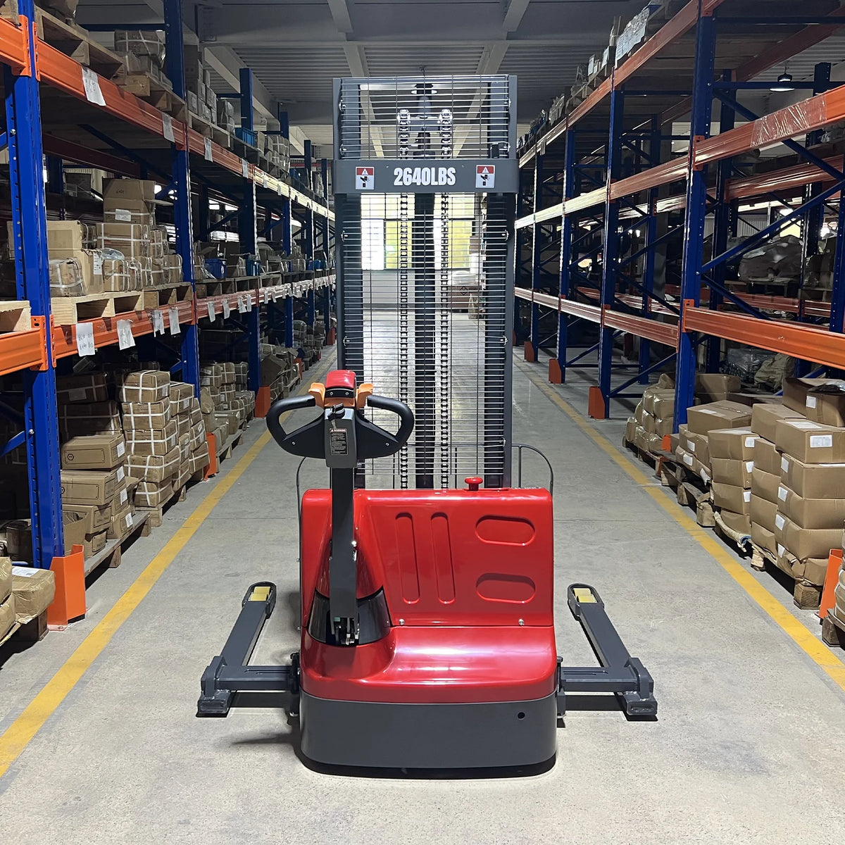 2640lbs Electric Straddle Stacker, 118" Lift, Adjustable Legs & Forks, F26-118SLA - view 3