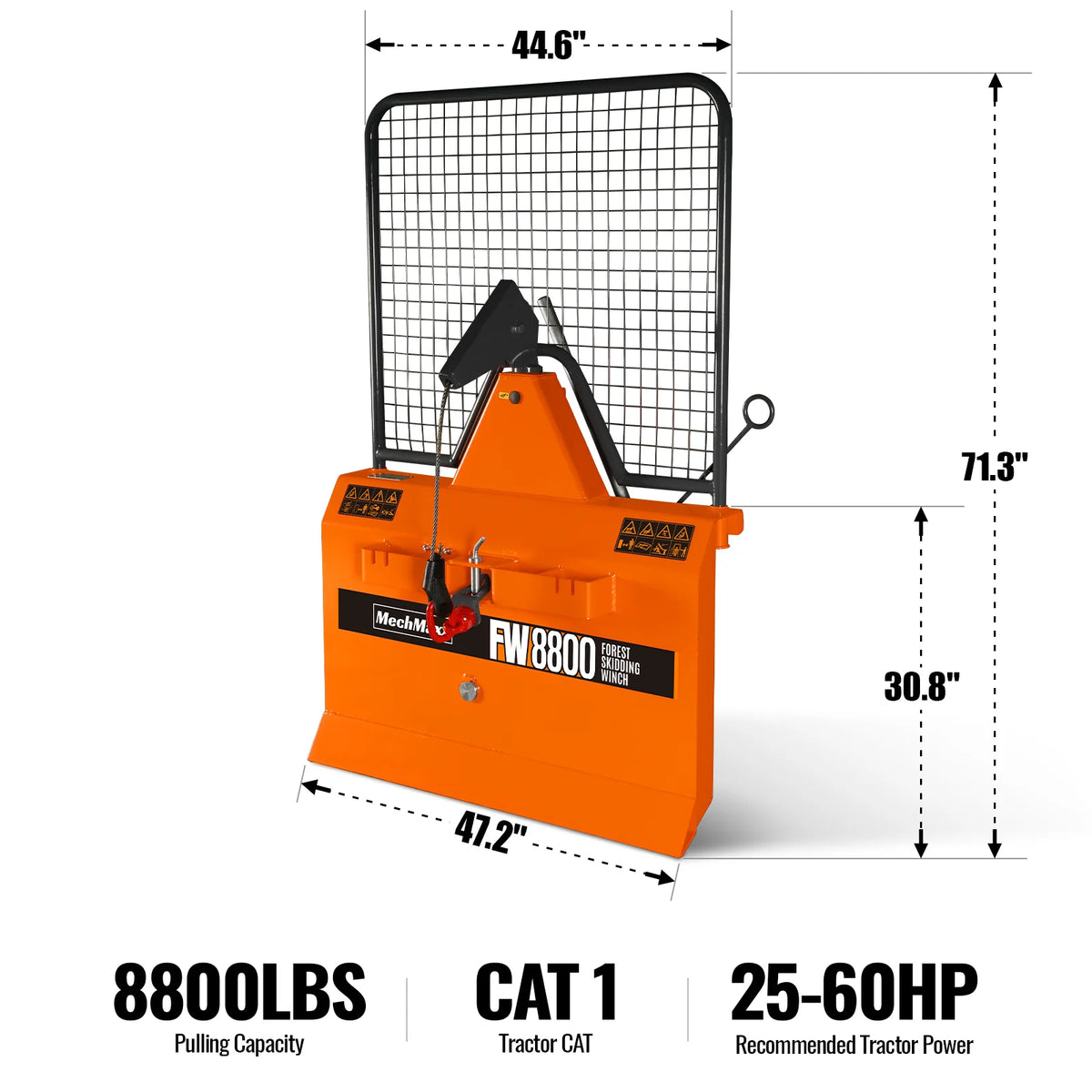 3-Point PTO Stump Grinder, 22" Portable Sawmill & Forestry Log Skidding Winch Bundle, SG24, SM22 & FW8800 - view 67