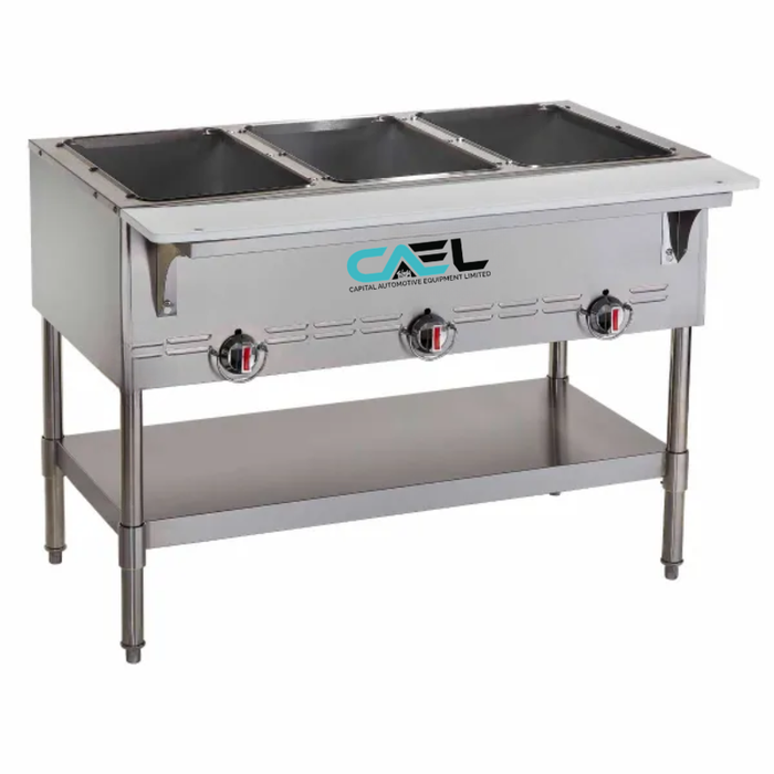 CAEL GBM 3 Erdgas-Speisenwärmetisch – 3 Wannen, 93.000 BTU/h