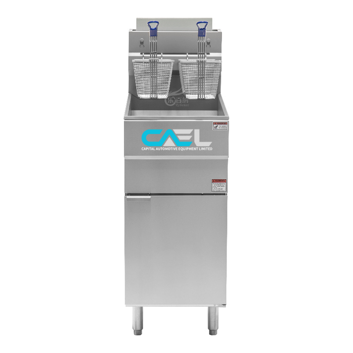 CAEL GF120 Commercial Gas Deep Fryer – 4 Tube Burners, 120,000 BTU/hr