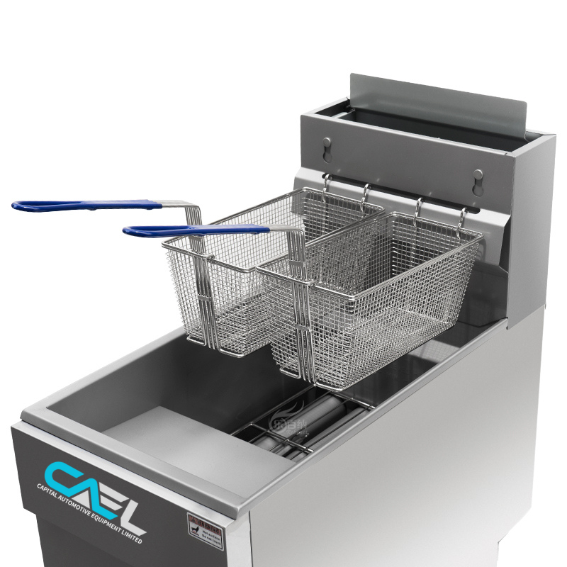 CAEL GF120 Friteuse à gaz professionnelle – 4 brûleurs, 120 000 BTU/hr