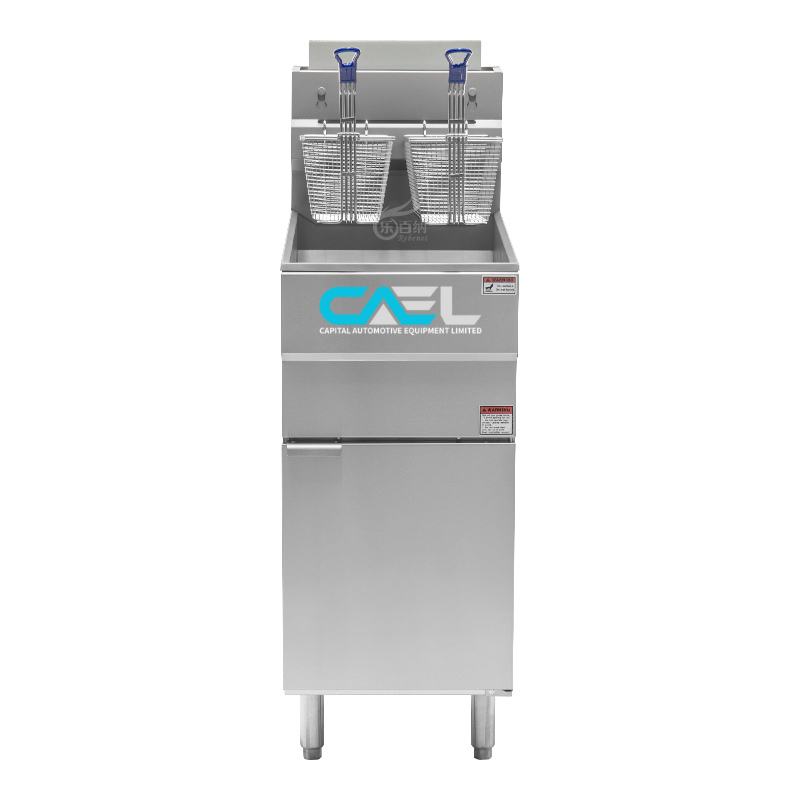 CAEL GF120 Friteuse à gaz professionnelle – 4 brûleurs, 120 000 BTU/hr