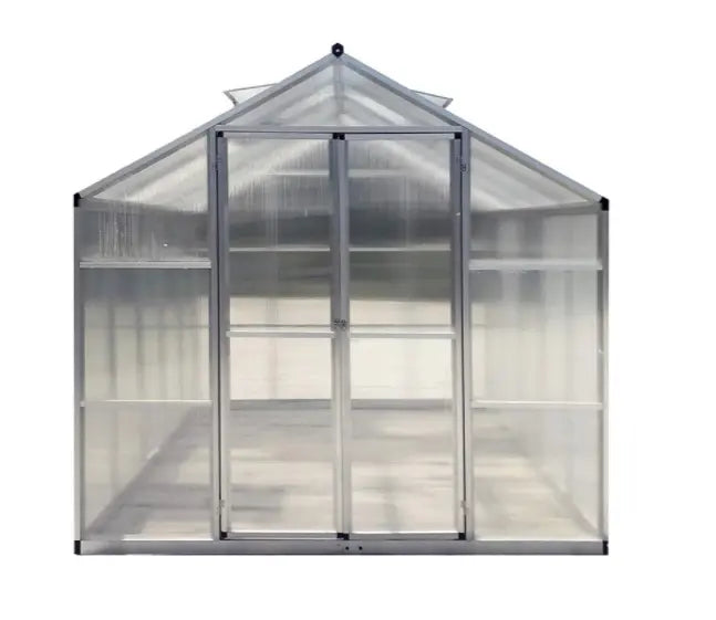 CAEL Polycarbonat-Gewächshaus 9,6 × 9,6 ft – Aluminiumrahmen