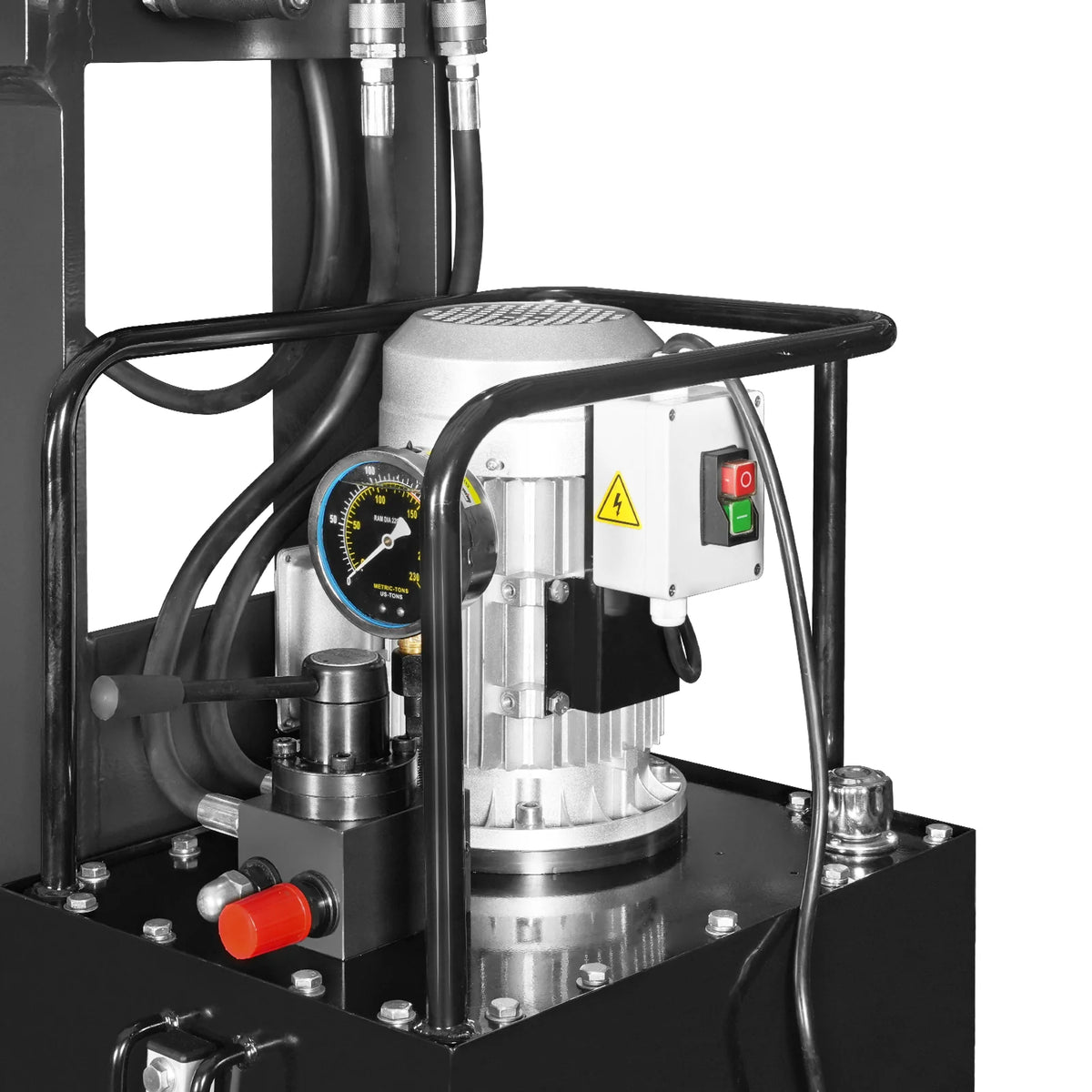150 Ton H-Frame Electric Hydraulic Shop Press with Double-Acting Cylinder & Chain-Driven Table Lift, 110V Moto - view 17